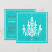 PixDezines Chandelier/DIY aqua achtergrondkleur! Kaart (Voorkant / Achterkant)