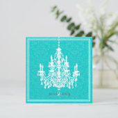 PixDezines Chandelier/DIY aqua achtergrondkleur! Kaart (Staand voorkant)