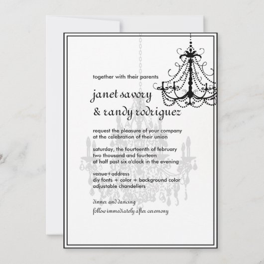 PixDezines chandelier/DIY event+background kleur! Kaart (Achterkant)