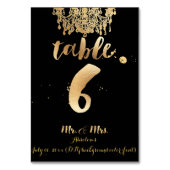 PixDezines Chandelier/Faux Gold/tafel 6 Kaart (Achterkant)