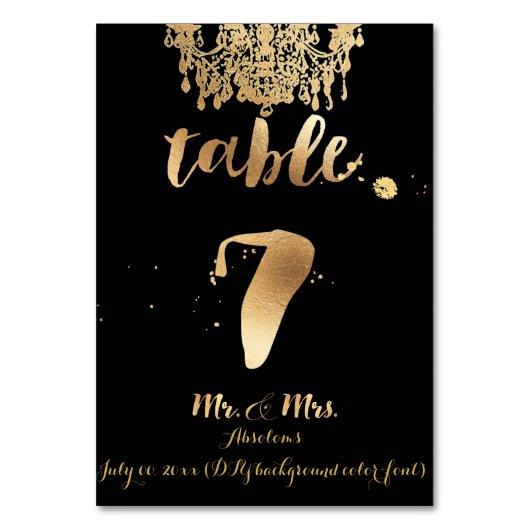 PixDezines Chandelier/Faux Gold/tafel 7 Kaart (Achterkant)