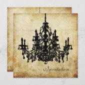 PixDezines  CHANDELIER / FAUX PARCHMENT Kaart (Voorkant / Achterkant)
