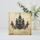 PixDezines  CHANDELIER / FAUX PARCHMENT Kaart (Staand voorkant)