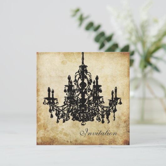 PixDezines CHANDELIER / FAUX PARCHMENT Kaart (Staand voorkant)