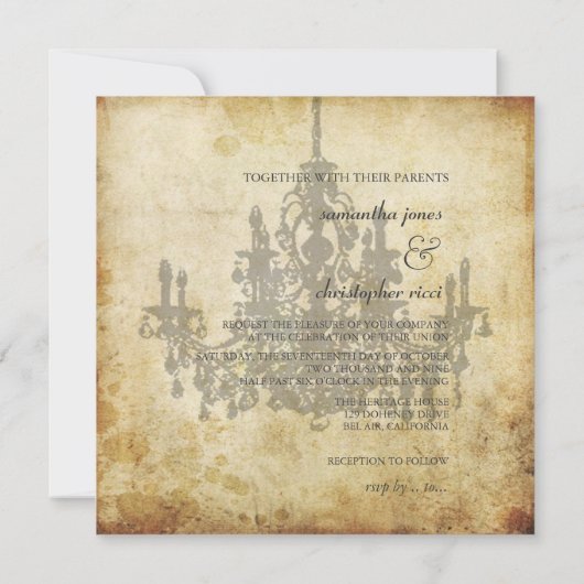 PixDezines CHANDELIER / FAUX PARCHMENT Kaart (Achterkant)