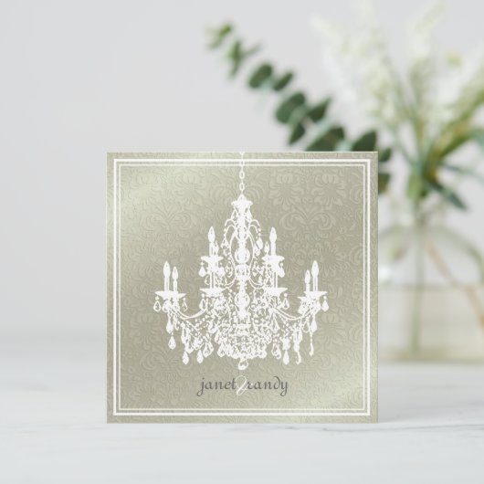 PixDezines Chandelier+Fidora Damask achtergrond Kaart (Staand voorkant)