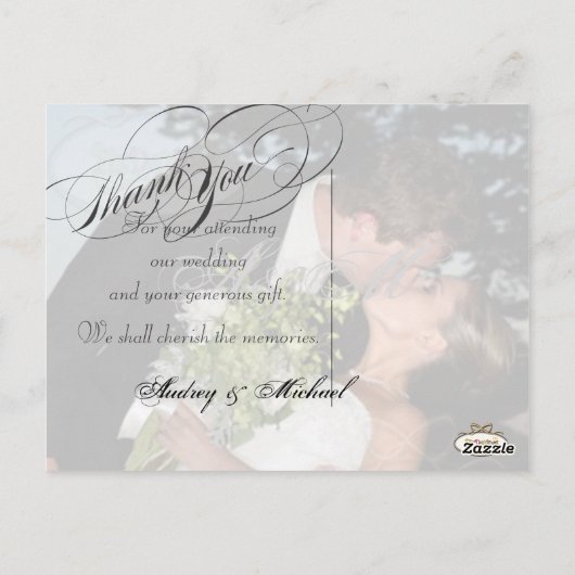 PixDezines Chandelier Heart Photo Lijst / Dank u Briefkaart (Achterkant)