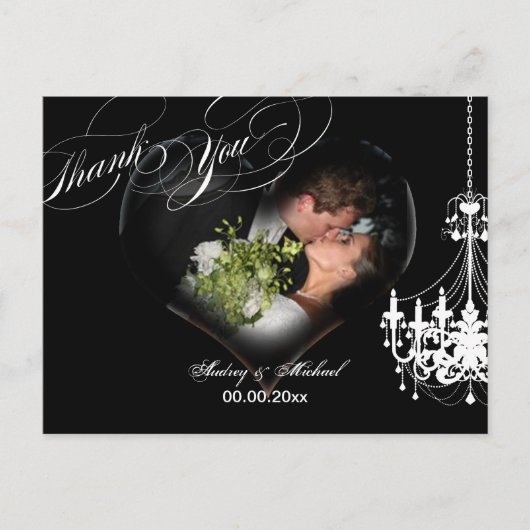 PixDezines Chandelier Heart Photo Lijst / Dank u Briefkaart (Voorkant)