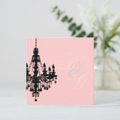 PixDezines Chandelier, huwelijksuitnodigingen Kaart (Staand voorkant)