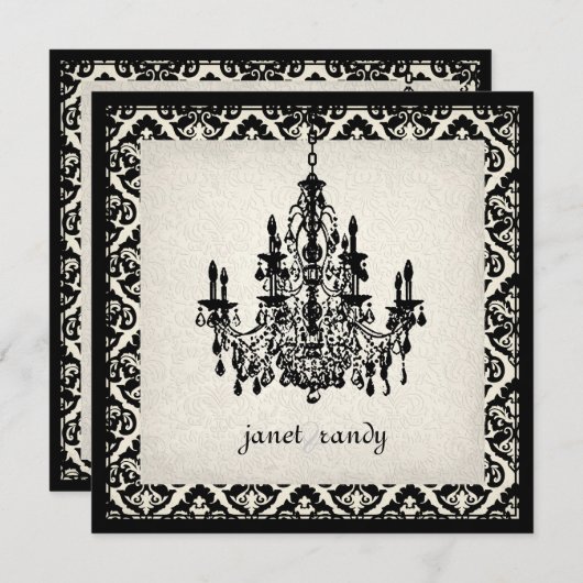 PixDezines Chandelier+olivia damask Kaart (Voorkant / Achterkant)