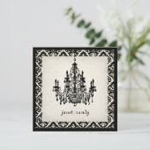 PixDezines Chandelier+olivia damask Kaart (Staand voorkant)