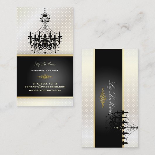 PixDezines Chandelier/parelstippen Visitekaartje (Voorkant / Achterkant)