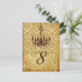 PixDezines Chandelier+Piqué Damask Briefkaart (Staand voorkant)