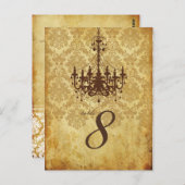 PixDezines Chandelier+Piqué Damask Briefkaart (Voorkant / Achterkant)