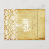 PixDezines Chandelier+Piqué Damask Briefkaart (Achterkant)