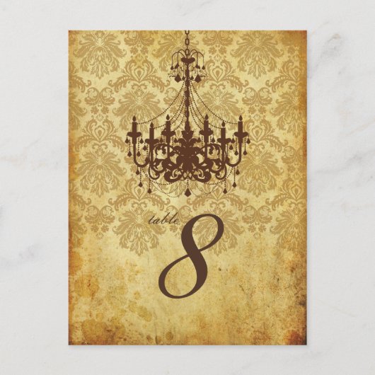 PixDezines Chandelier+Piqué Damask Briefkaart (Voorkant)