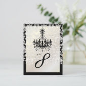 PixDezines Chandelier+Piqué Damask Briefkaart (Staand voorkant)