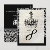 PixDezines Chandelier+Piqué Damask Briefkaart (Voorkant / Achterkant)