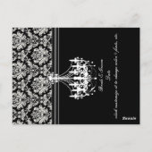 PixDezines Chandelier+Piqué Damask Briefkaart (Achterkant)