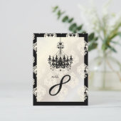 PixDezines Chandelier+Rossellini Damask Briefkaart (Staand voorkant)