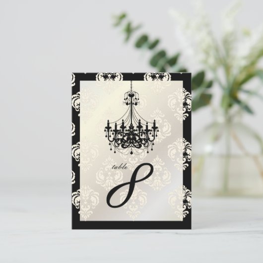 PixDezines Chandelier+Rossellini Damask Briefkaart (Staand voorkant)