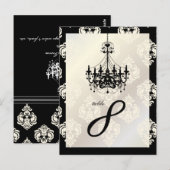PixDezines Chandelier+Rossellini Damask Briefkaart (Voorkant / Achterkant)