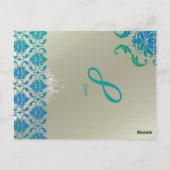 PixDezines Chandelier+Vendome Peacock Damask Briefkaart (Achterkant)