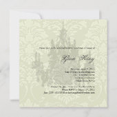 PixDezines Chandelier/white damask, Vrijgezellenfe Kaart (Achterkant)