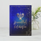 PixDezines Chanoeka Viering, Fun Script Font Kaart (Staand voorkant)