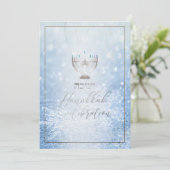 PixDezines Chanoeka Viering, Fun Script Font Kaart (Staand voorkant)