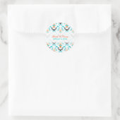 PixDezines chantal damast/doe-het-zelf kleur Ronde Sticker (Tas)