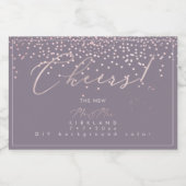 PixDezines Cheers Blush Roze Confetti DIY achtergr Sparkling Wijnetiket (Enkel label)