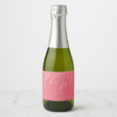 PixDezines Cheers Blush Roze Confetti + Koraal Sparkling Wijnetiket (Voorkant)