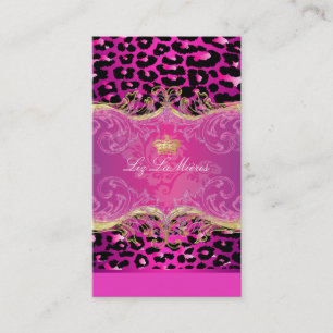 PixDezines cheeta-vlekken / framboise Visitekaartje