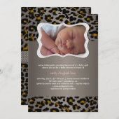 PixDezines cheetah/geboorteaankondiging/douche Kaart (Voorkant / Achterkant)