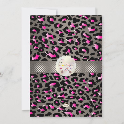 PixDezines cheetah/geboorteaankondiging/douche Kaart (Achterkant)