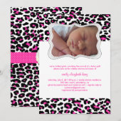 PixDezines cheetah/geboorteaankondiging/douche Kaart (Voorkant / Achterkant)