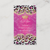 PixDezines cheetah spots / framboise Visitekaartje (Achterkant)