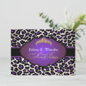 PixDezines cheetah+tiara/zoete zestien Kaart (Staand voorkant)