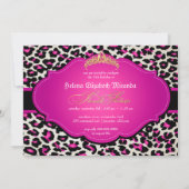 PixDezines cheetah+tiara/zoete zestien Kaart (Achterkant)