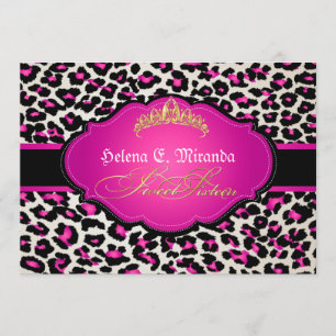 PixDezines cheetah+tiara/zoete zestien Kaart