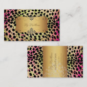 PixDezines  cheetah+zebra Visitekaartje (Voorkant / Achterkant)