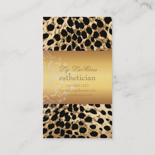 PixDezines  cheetah+zebra Visitekaartje (Achterkant)