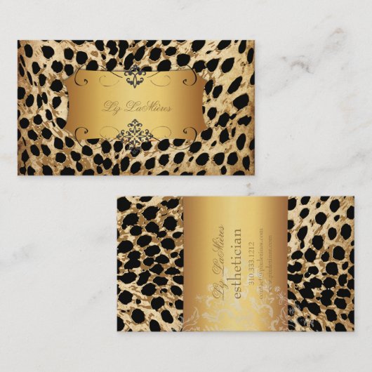 PixDezines  cheetah+zebra Visitekaartje (Voorkant / Achterkant)