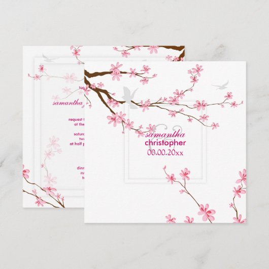 PixDezines Cherry Blossom/diy background Kaart (Voorkant / Achterkant)