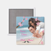 PixDezines Cherry Blossom+love bird Magneet (Voorkant / Achterkant)