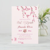 PixDezines Cherry Blossom Mitzvah Kaart (Staand voorkant)