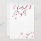 PixDezines Cherry Blossom Mitzvah Kaart (Achterkant)