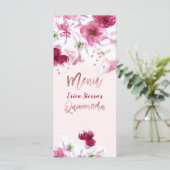PixDezines Cherry Blossom Quinceanera Menu (Staand voorkant)