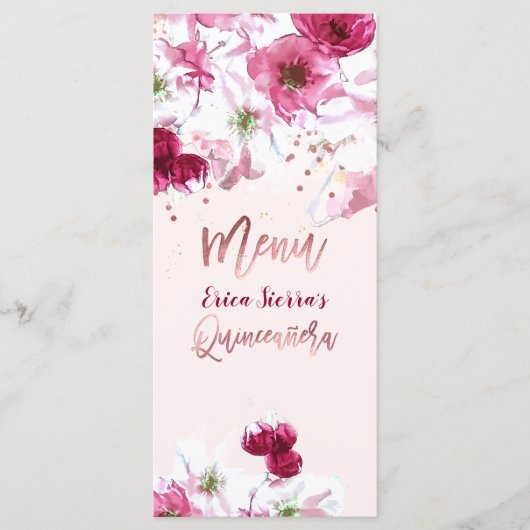 PixDezines Cherry Blossom Quinceanera Menu (Voorkant)